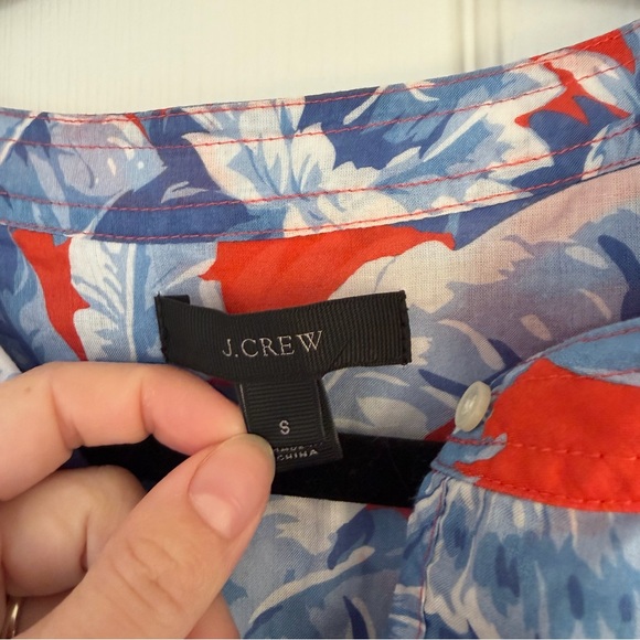 J. Crew Ratti Rio Floral Popover Floral Blouse Size Small - Picture 3 of 9